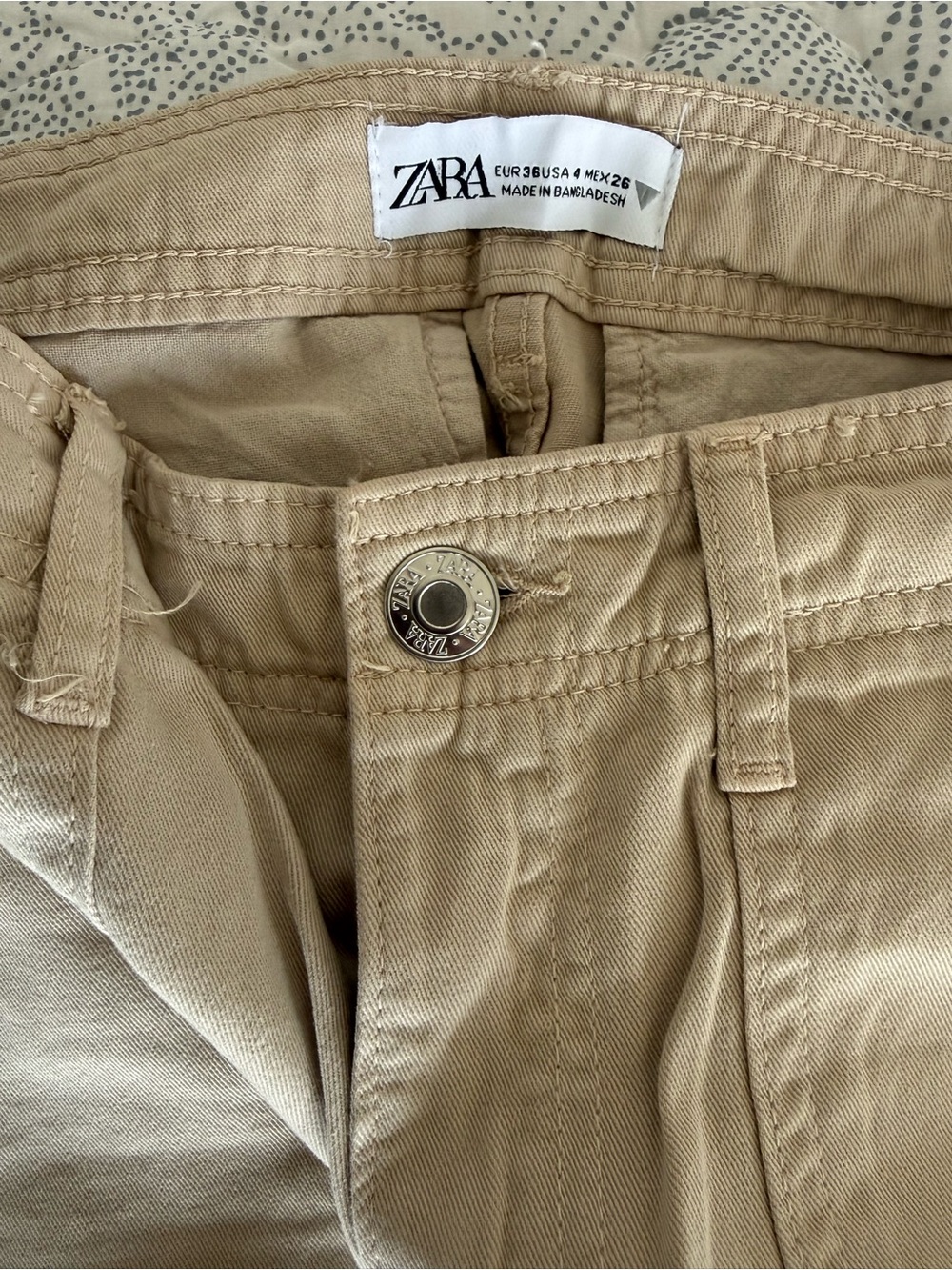 ZARA Beige Cargo Utility Pants - Picture 3 of 4